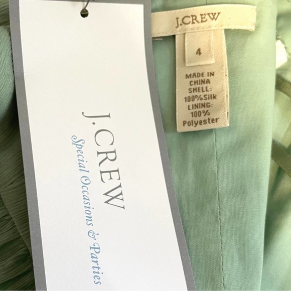 J Crew Arabelle Silk Chiffon Strapless Dress Dusty Shale NEW Size 4 - Picture 6 of 7